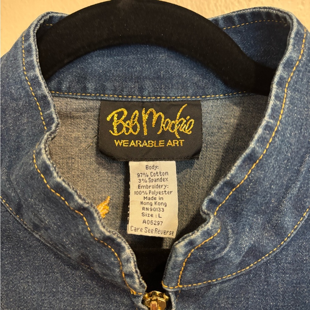 Vintage Bob Mackie Marching Band Embroidered Zipper Denim Jacket, America size L - Picture 3 of 9